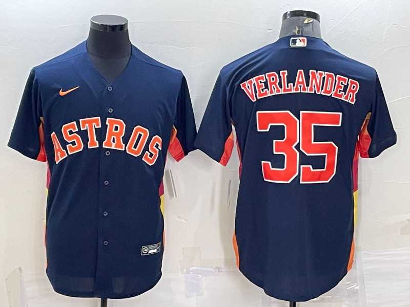 Men%27s Houston Astros #35 Justin Verlander Navy Blue Stitched MLB Cool Base Nike Jersey->houston astros->MLB Jersey
